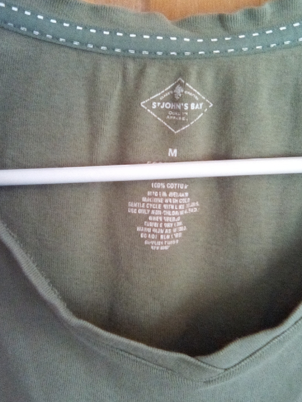 St. John's Bay Olive Green Scoop Neck Tee